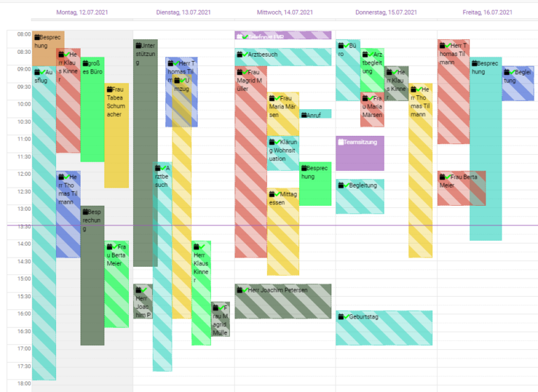 Terminkalender mit Kalenderwoche in BEWO-Online